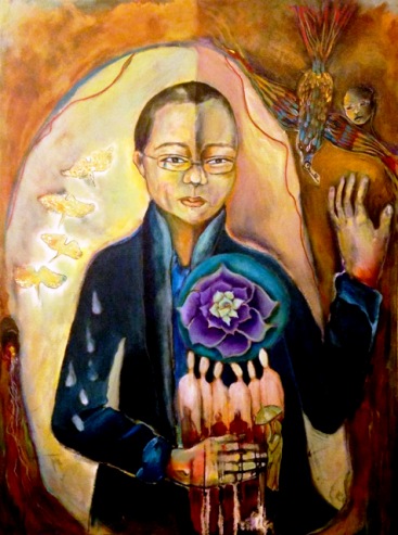 Painting of poet Liu Xia who is wife of Chinese Nobel Peace Laureate Liu Xia88. Image: Kate Langlois